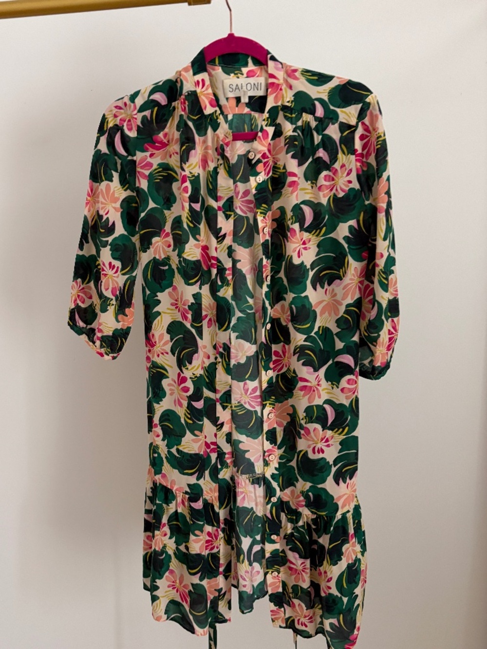 SALONI 100% Silk Floral Tyra Dress SZ 8